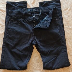 Rude Womens Black Jeans 28/32 Skinny, Straight Leg